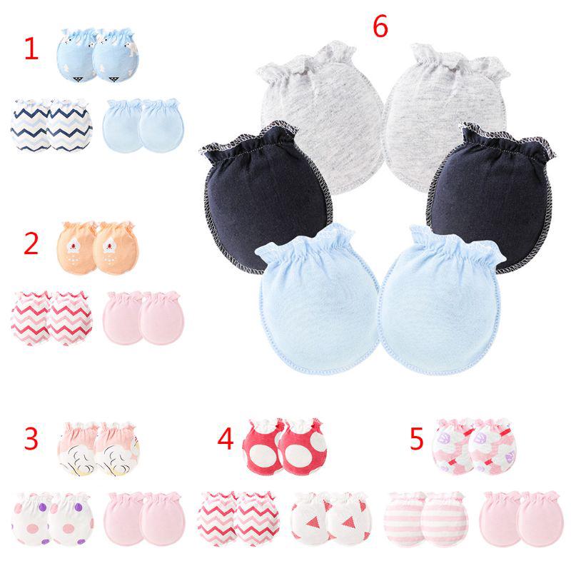 3 Pair/Set Baby Gloves 0-6 Month Newborn Infant Anti-grab Glove Foot Cover Thin New