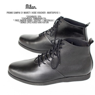 Men'S Shoes, Genuine Leather Boston milan Black) Free Shipping - Black, 39