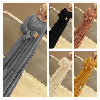 Women Muslim Long Dress Muslimah Jubah Ruffled Dresses