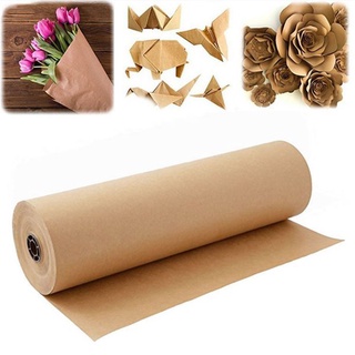 ☀60 Meters Brown Kraft Wrapping Paper Roll for Wedding Birthday Party Gift Wrapping Parcel Packing Art Craft