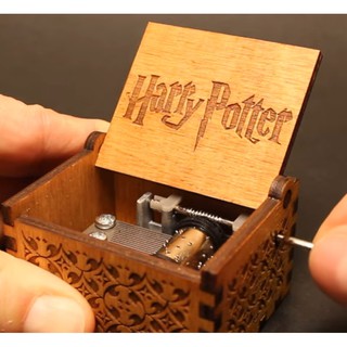 Harry Potter Engraved Wooden Hand-cranked Music Boxes Collectible Handmade Toys