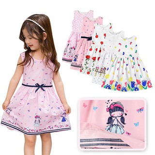1-6Y Baby Girl Floral Cartoon Pattern Princess Dress 1-6Y