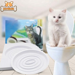 Cat Toilet Training System Kitty Toilet Trainer PVC White Convenient Disappearing Litter Box Trainer