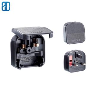 UK Plug EU to UK plug adapter box type round two needle 4.0mm convert to 3pins conversion power plug with fuse plug 13A (1)