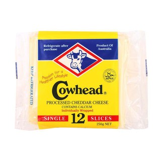 Cowhead Sliced Cheddar Cheese 12slices/packet