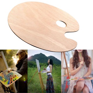 Supplies Thumb Artist Painting Art Palette Hole Wooden Acrylic Oval Oil With