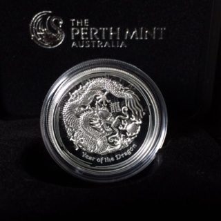 2012 Australian High Relief 1oz Silver Dragon Proof Coin Perth Mint W Box & COA