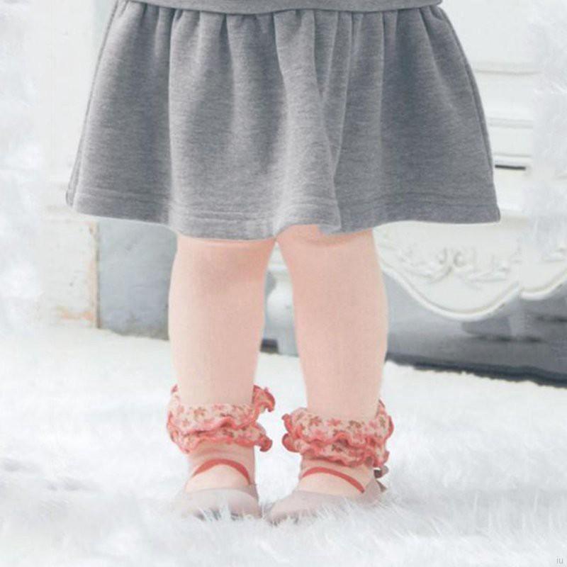 Winter Cotton Long Baby Girls Tights Flower Casual Princess Pantyhose