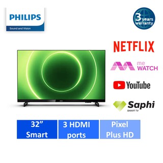 PHILIPS HD LED SAPHI 32'' TV with one button access to the menu | With YouTube, Netflix, Prime Video - 32PHT6815