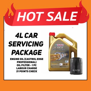 4L Castrol Edge Professional 5W40 Promotion Car Servicing Package [Asian Cars]