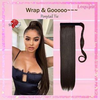 SG LEQUINZ Straight Ponytail Tie On Wrap Hair Extensions Long Silky Hair
