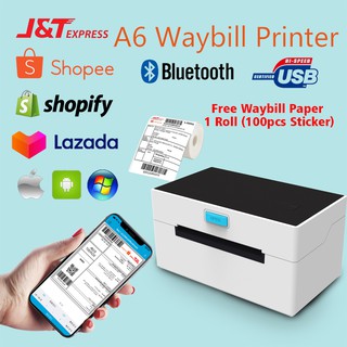 Blutooth A6 Shopee Thermal Printer Waybill Barcode Shipping Label Consignment Note Original Manufactuer Brand New (1)