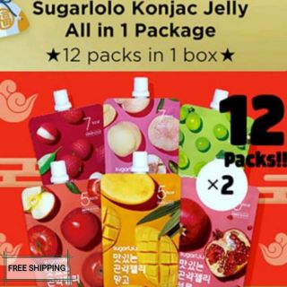 ⚡Sugarlolo Konjac Jelly - Zero Sugar / Low Calorie / But Sweet / Korean No 1 (12 Packs x 150ml)