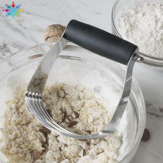 Stainless Steel Flour Blender Rubber Handle Dough Mixer Kitchen Pressing Baking Tool Flour Stirrer