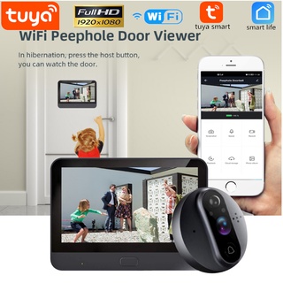 Tuya Door Viewer Camera 4.3 inch LCD Video Doorbell Peephole Camera Viewer Home Security PIR Motion Detection HD Night
