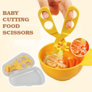 ⚡️🇸🇬 Baby Toddler Kids Feeding Cut Food Scissors Masher with convenient Travel Case