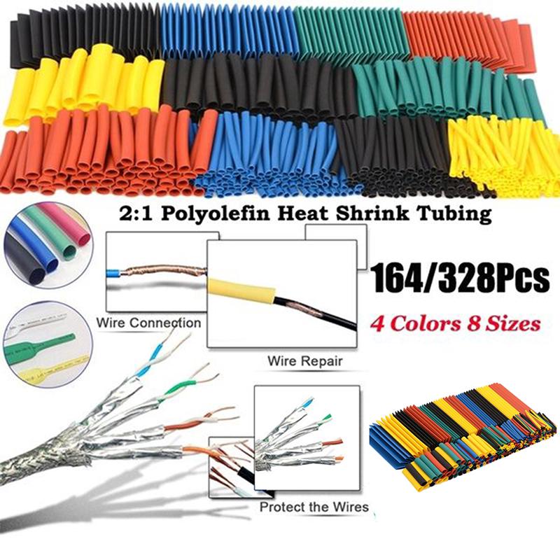 Polyolefin Heat Shrink Tubing Cable Tube Sleeving Kit Wrap Wire Set