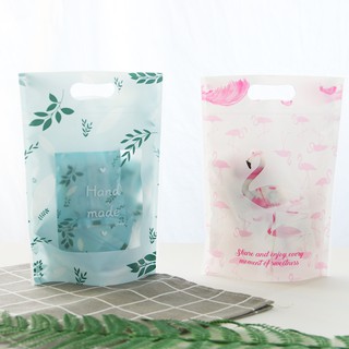 50pcs/set Flamingo Ziplock Bag Plastic Bag Self Adhesive Candy Bag Cookies Bag Door Gift Bag Goodies Bag