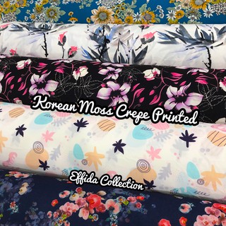 [Shop Malaysia] Moss CREPE Printed Fabric Installation 60 (Price For 0.5 Meters)