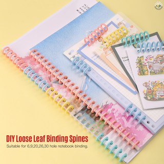 ✲ ready stock ✲KW-trio 10pcs Plastic 30-Hole Loose Leaf Binders Ring Binding Spines Combs 85 Sheets Capacity for DIY Paper Notebook Album Office School Supplies
