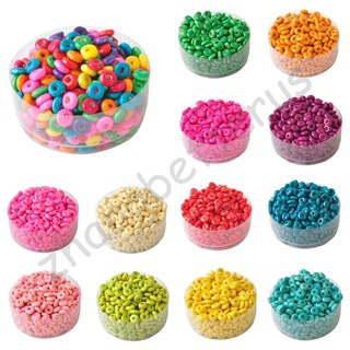 400Pcs Nice Colorful Rondelle Wood Spacer Loose Beads Charms Accessories 6 mm