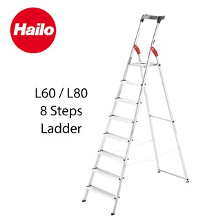 Hailo German 8 Step Safety & Stable Aluminium Household Step Stool/Ladder
