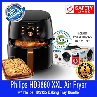 Philips HD9860 XXL Smart Air Fryer. Includes Philips HD9925 Baking Tray. 1.4 kg Basket Capacity.
