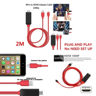HD1080P HDMI Cable For iPhone Android Type-c to HDMI HDTV Adapter USB Cable