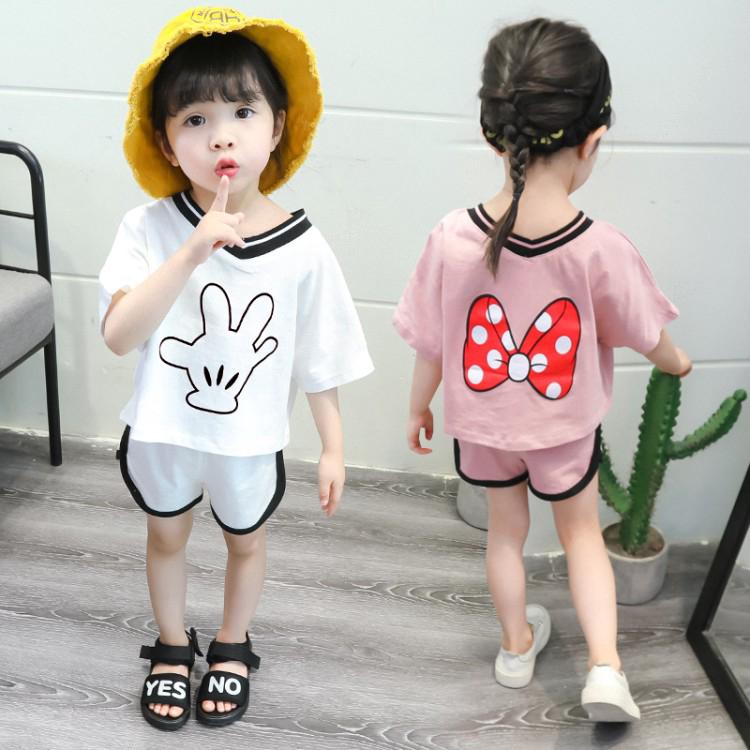✨Girls Boutique✨ Kids Girls Minnie Clothing Set Comfortable Shirt + Short Pants Casual Wear