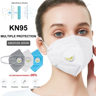 1pcs KN95 Disposable with Breathing Valve Dustproof and Breathable Protective Five-layer Mask