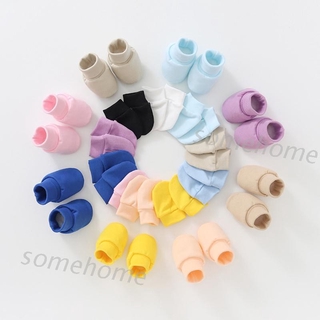 SOME Baby Infants Anti Scratching Knitted Cotton Gloves+Hat Set Newborn Mittens Cap
