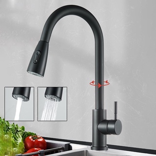 TOTAL Bakicth Kitchen Faucet Pull Out Kitchen Tap Single Hole Handle Swivel 360° Water Mixer Tap Taps