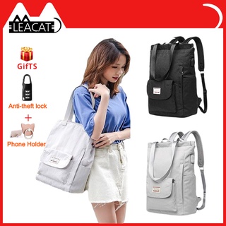Leacat women backpack Waterproof Laptop Backpack 13 13.3 14 15.6 inch Korean Fashion Nylon USB College Backpack bag for women