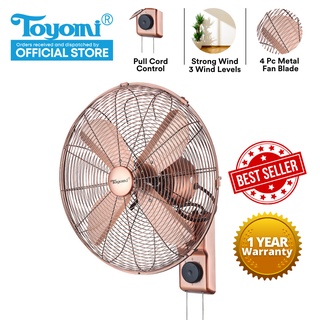 TOYOMI Antique Wall Fan with Pull Cord 16" - FW 4099