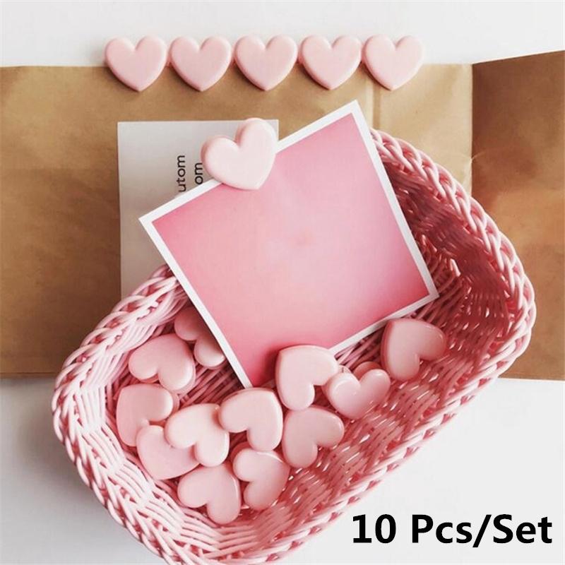 10Pcs Pink Love Heart Paper Clips File Clip Cute Office Stationery Supplies