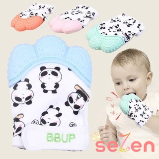 💕Se7en Baby Silicone Teething Mitten Baby Molar Animal Panda Print Gloves