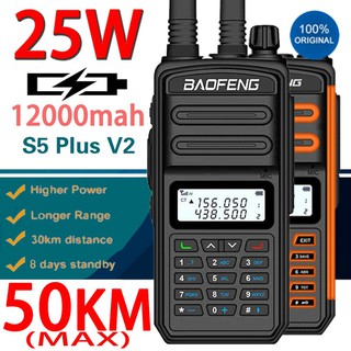 2021 New 25W BaoFeng S5-Plus Two Way Radio Max 50km Portable Radio Baofeng Ip67 Waterproof Long Range Walkie Talkie