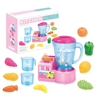 Kids Play Kitchen Pretend Play Set Educational Toys Kitchen Juicer Mixer Blender and Other Accessories for Boys Girls