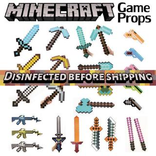 ⚡Ready Stock⚡DIY Minecraft Game Props Model Kids Toys Diamond Sword Pickaxe Axe Shovel Gun Pistol Shooter EVA Foam Weapons Tool Toy Cosplay Gifts Set