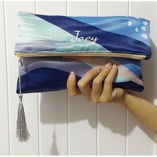 Personalised satin folded clutch - Pattern05