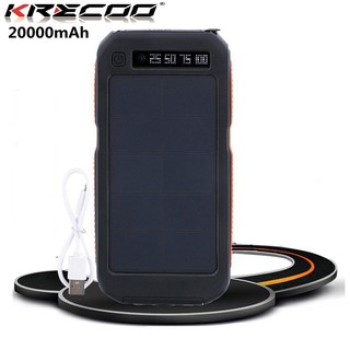 KRECOO 20000mAh Solar Power Bank Class 3 Waterproof Portable Outdoor Backup Battery Stock Clearance