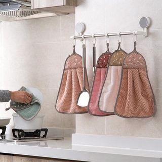 Kitchen Necessities/Daily Necessities Fleece Hanging Pineapple Pattern Hand Towel Thickened Rag Dish Absorbent Non-Linting Cloth