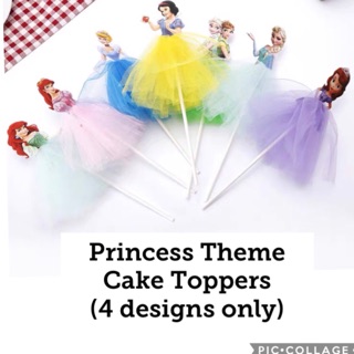 (SG seller) 2pcs in pack - Disney Princess theme Birthday Cake Topper Cinderella , Ariel , belle , rapunzel, Snow White