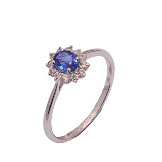 TAKA Jewellery Spectra Sapphire Diamond Ring 18KW