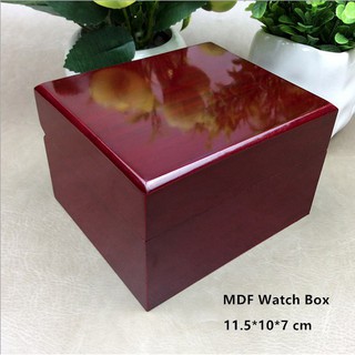 High Quality Red MDF Square Watch Jewelry Case Storage Box Gift Boxes
