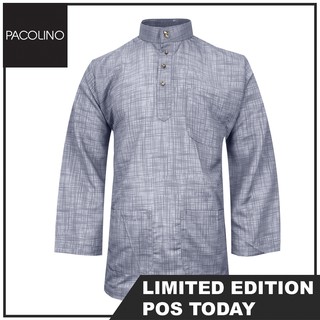 Pacolino [Official] - (BEST PRICE) Top Baju Melayu Teluk Belanga Lelaki Dewasa- Top017-Grey