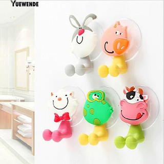 🌴Yuew Cute Animal Silicone Toothbrush Holder Bathroom Wall Sucker Hook Stand