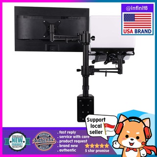 [sg stock-USA brand] Loctek 2 in 1 Dual Monitor Arm Desk Laptop Mount Stands 10-27 inches and 10.1-17.3 inches Laptop (1)