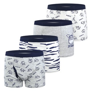 🔥Ready Stock🔥 4pcs Boys Underwear Cotton Kids Boxer Cartton Zebra Teenager Boy Briefs for 2-12 Years Children (1)