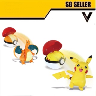 Pokemon Batle Action Figures Toys Pokeball Throw N Pop Colletible Pikachu & Friend Batle Figures in Stock